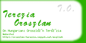 terezia oroszlan business card